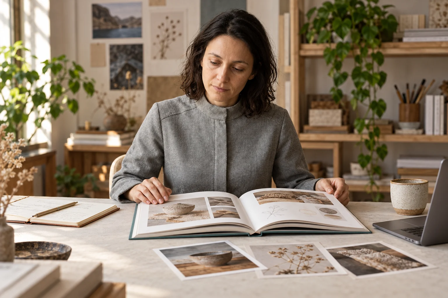 Lina reviewing a curated guide and selected craft demonstrations before deciding how her knowledge may be used.